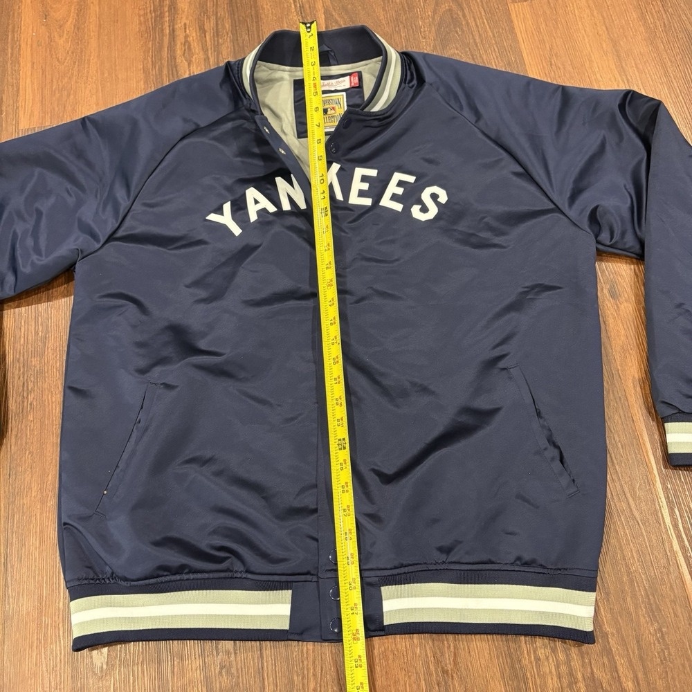 New York Yankees Mitchell & Ness Jacket‎ Navy Mens Size 2XL Satin Full Snap - Picture 8 of 16